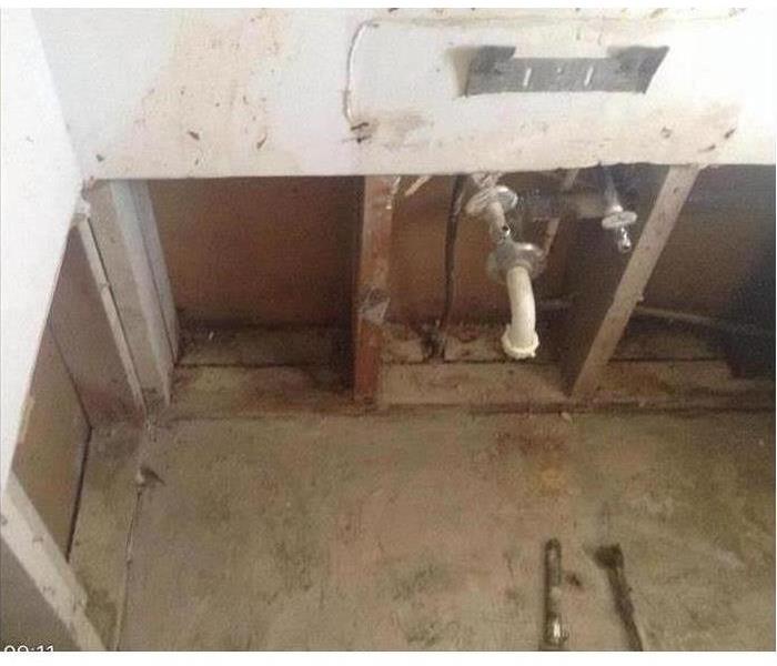 dry wall with sink exposed